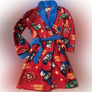 Justice Kids Pajamas Robe - Red and Blue Superhero size 8